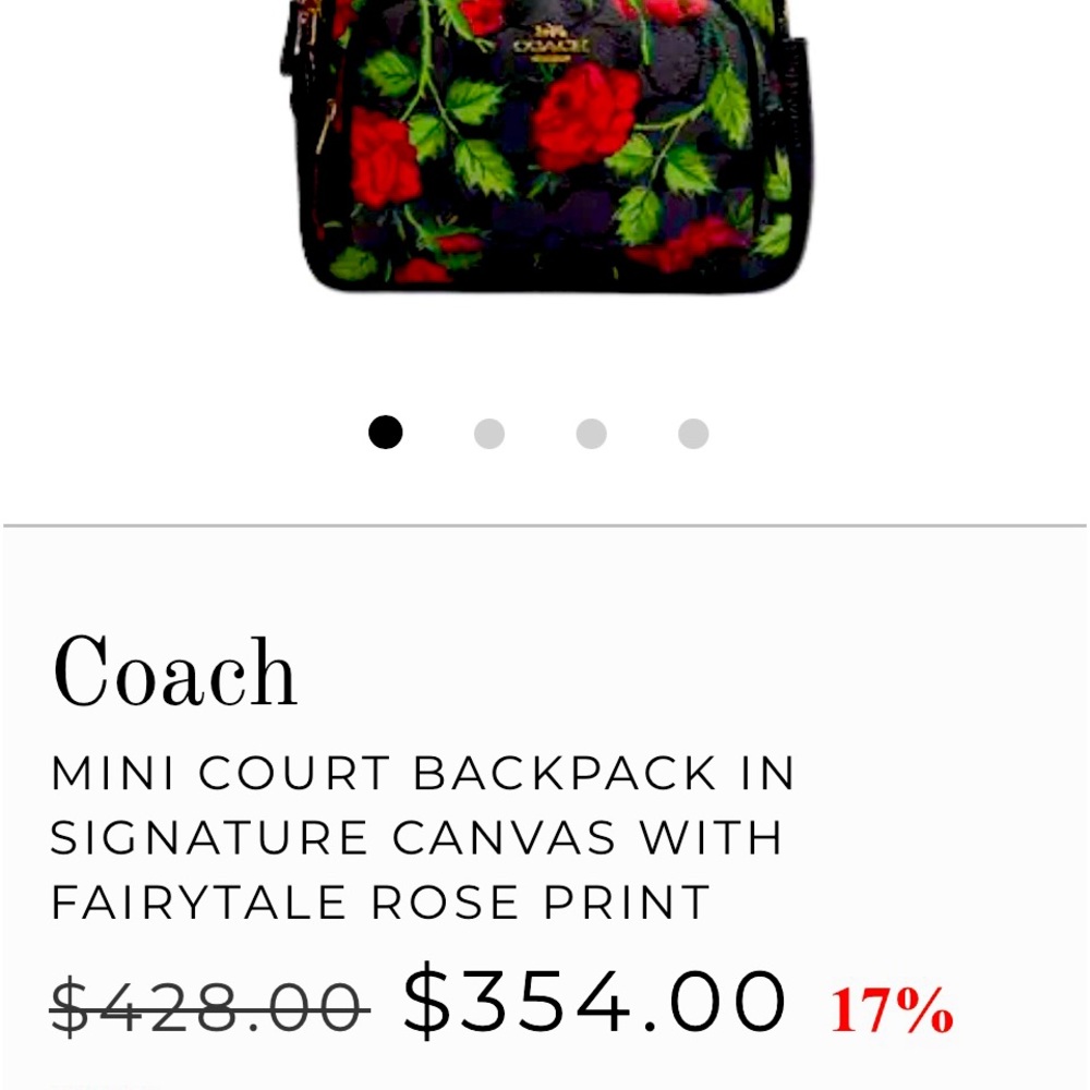 coach Rose backpack brand new never used comes with tags. And authentication.